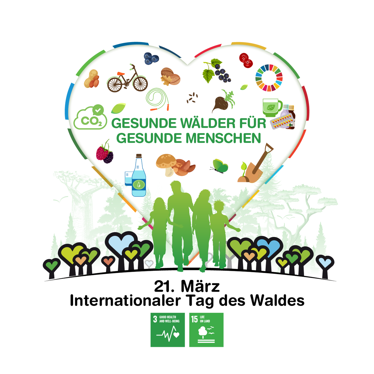 Logo "Internationaler Tag des Waldes, 21. März"